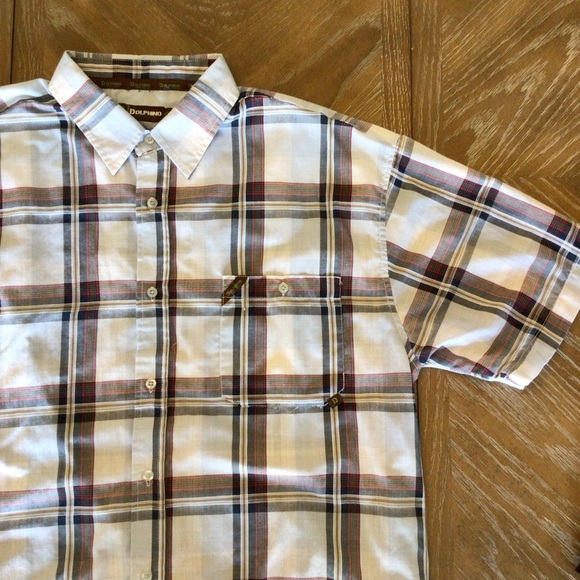 Dolphino Collection Mens Short Sleeve Blue Plaid Button Up Shirt Size XXL - Picture 8 of 9